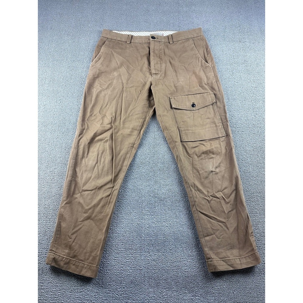 Banana Republic Cargo Pants Men 33x32 Brown Heritage‎ Straight Twill Utility